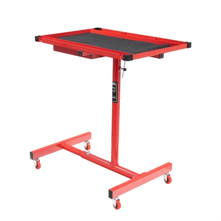 SUNEX Heavy Duty Adjustable Red Work Table with Drawer 8019